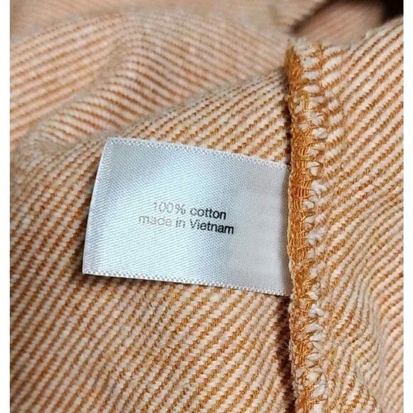 Lane Bryant Shacket Jacket Shirt Top Cotton Pockets Orange White Ladies 22/24 - Picture 8 of 9